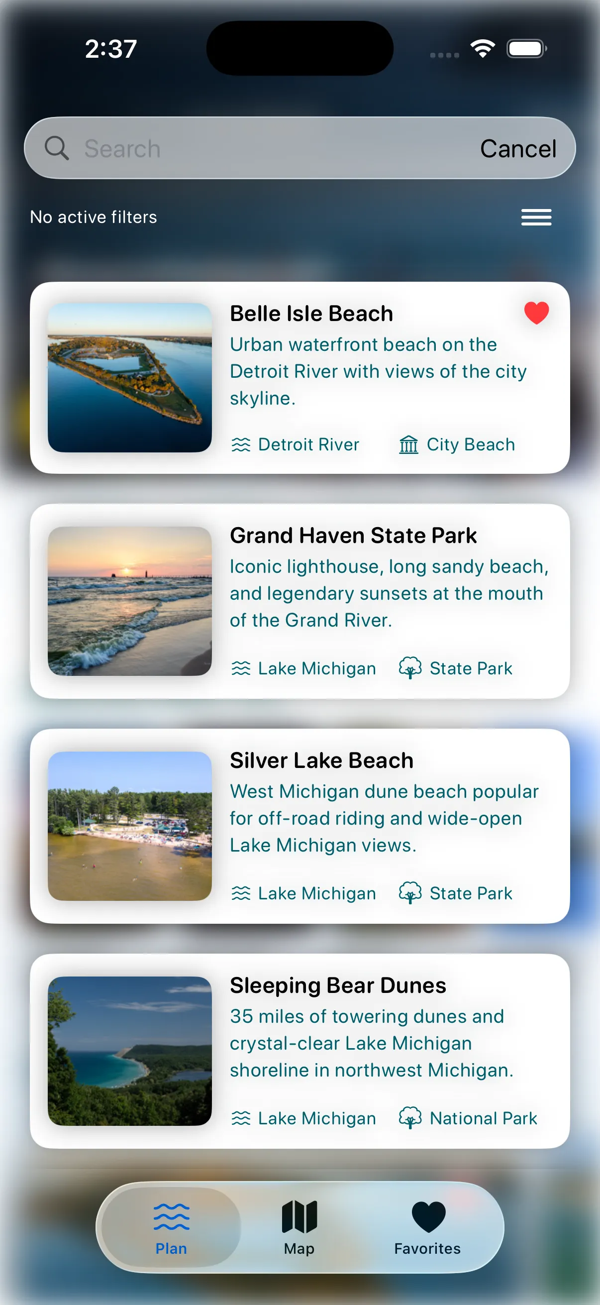 CoastCast browse list