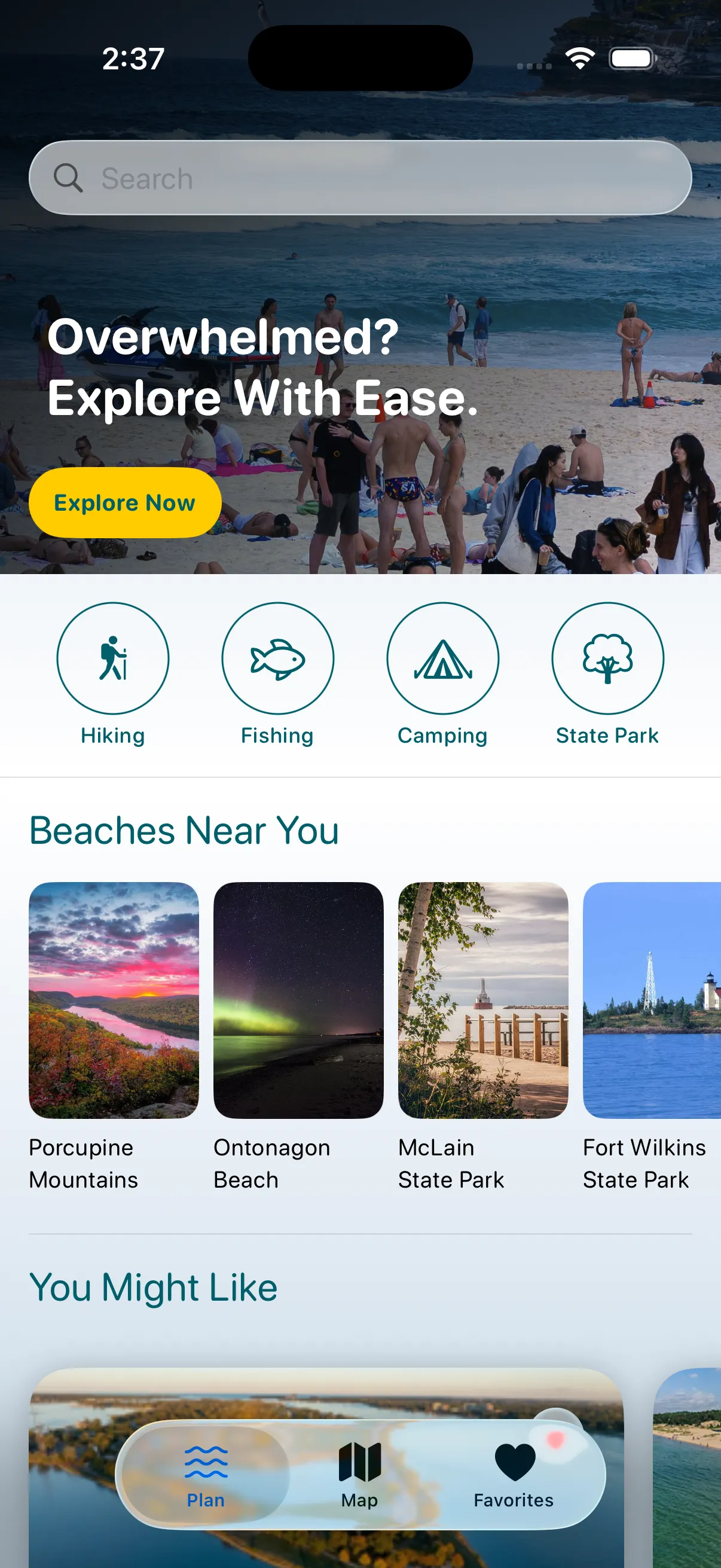 CoastCast home screen