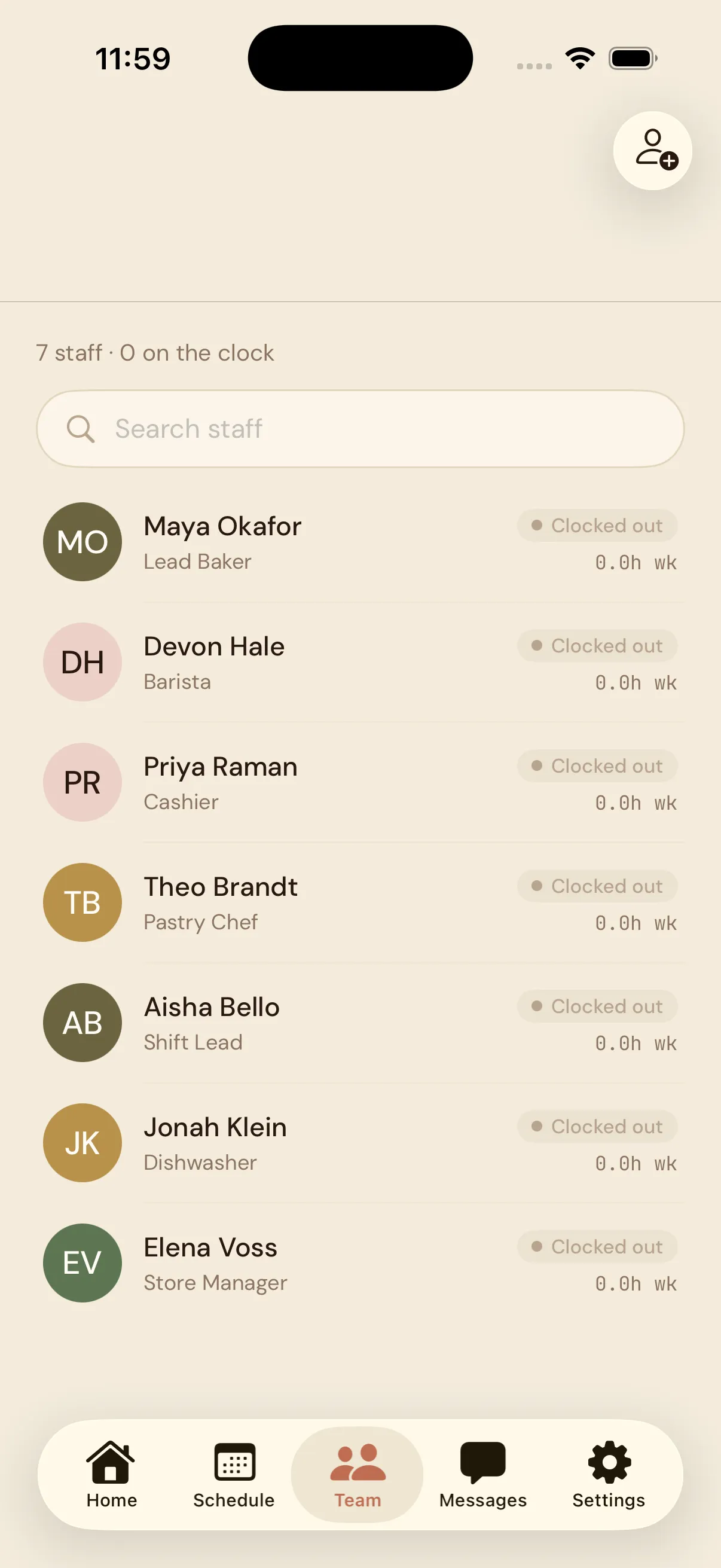 KnotEmployee manager team view