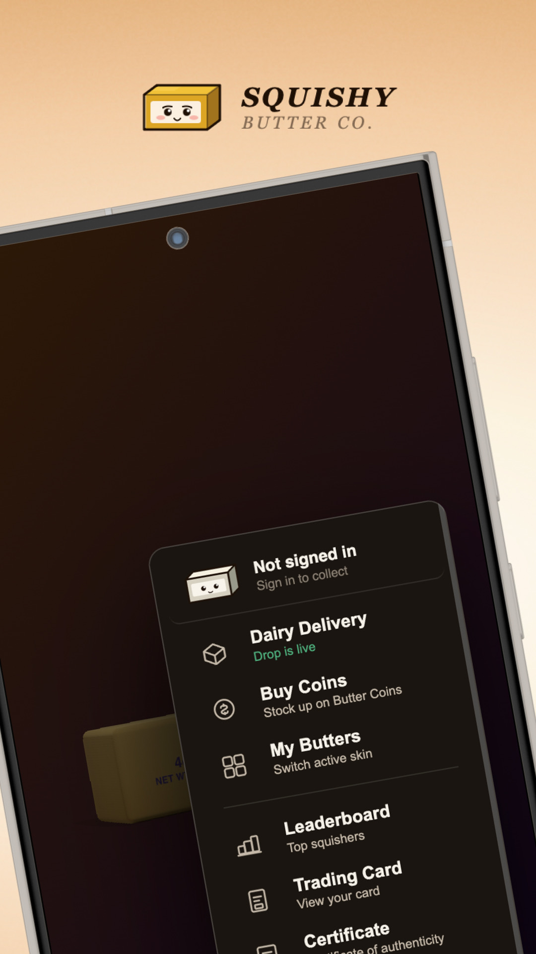 Android navigation drawer - Dairy Delivery, Buy Coins, My Butters, Leaderboard