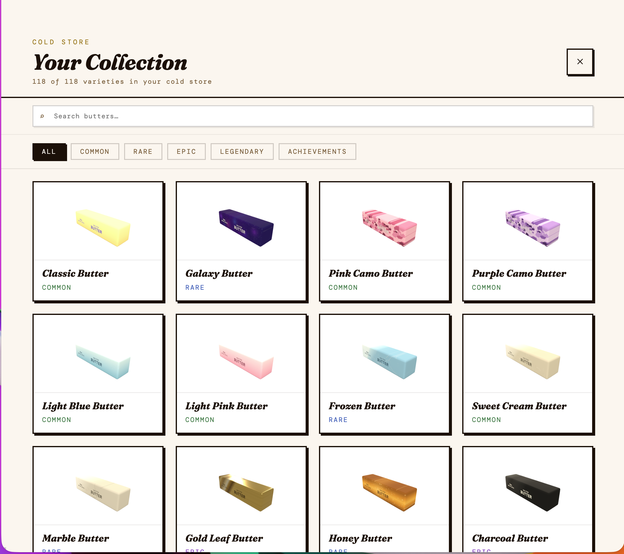 My Butters collection view