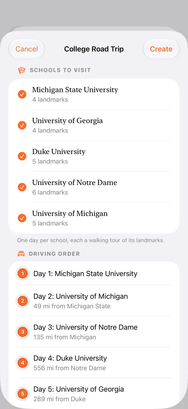 College-Roadtrip mit fünf Unis in einer kurzen Fahrreihenfolge