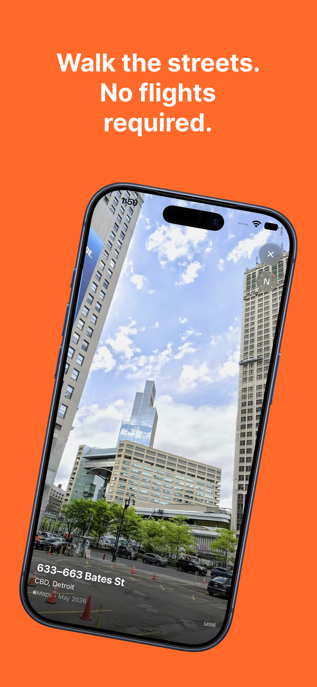 Apple Maps Look Around street view of Detroit